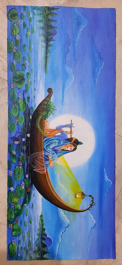 Watercolor Art Krishna, Radhakrishna Art Paintings, Radha Art Paintings, Simple Radha Krishna Painting On Canvas, Indian Art Canvas, Canvas Painting Krishna Indian Art, Caption For Embroidery Work, Radhakrishna Painting Easy, Radha Krishna Art Paintings Easy