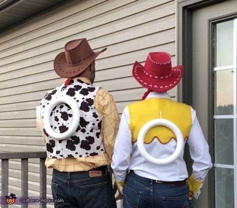 Jesse Toy Story Costume Toddler, Jesse Diy Costume Toy Story, Toy Story Jesse Costume Diy, Toy Story Theme Halloween Costumes, Jessie And Woodie Toy Story Costume, Diy Toy Story Jessie Costume, Toy Story Jessie Outfit Ideas, Couples Costumes Toy Story, Diy Woody Costume Woman