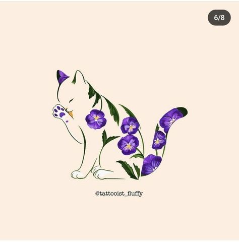 Cat Portrait Tattoos, Pawprint Tattoo, Animal Tattoo Ideas, Cat Tattoo Designs, Infinity Tattoos, Nail Art Designs Videos, Favorite Animal, Cute Embroidery, Applique Patterns