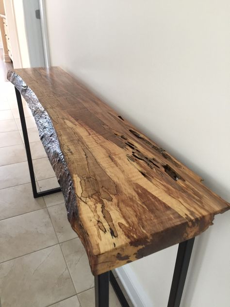 Building With Wood, Fun Woodworking Projects, Metal And Wood Bench, Timber Projects, Rustic Industrial Furniture, Spalted Beech, Woodworking Projects For Beginners, Wood Slab Table, Wood Table Design