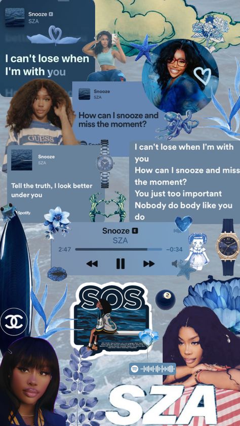 Sza Aesthetic Wallpaper Blue, Sza Collage Wallpaper, Sza Singer, Pretty Wallpaper Ipad, Ipad Essentials, Best Rap Songs, Cute Lockscreens, Future Wallpaper, Good Raps