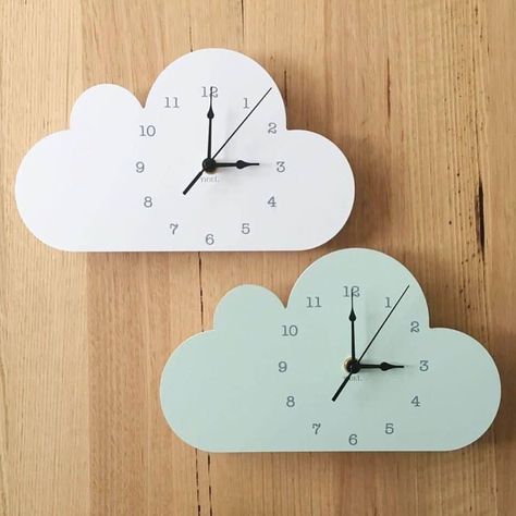 Umbrella Decorations, Cute Cloud, Gifts Photography, Cartoon Clouds, Cloud Shape, Clock For Kids, Quirky Decor, Hanging Clock, Cloud Shapes