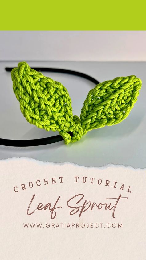 Leaf Sprout Crochet Tutorial | Gift Ideas | Craft Fairs Crochet Leaf Sprout Free Pattern, Crochet Sprout, Gift Ideas Craft, Crochet Leaf, Beginner Crochet Tutorial, Crochet Leaves, Ideas Craft, Beginner Crochet, Crochet Tutorials