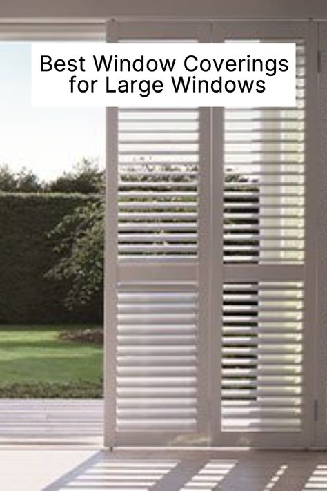 Large windows are a beautiful addition to any room. They are aesthetically pleasing, let in plenty of sunshine, and make a room feel open and airy. But for all their beauty, they can be challenging to style with curtains, shades, and blinds. Window Coverings For Sunroom, Large Window Covering Ideas, Large Window Blinds Ideas, Large Living Room Window Treatments, Coverings For Large Windows, Window Coverings For Large Windows, Large Window Ideas, Window Treatments For Large Windows, Best Window Coverings