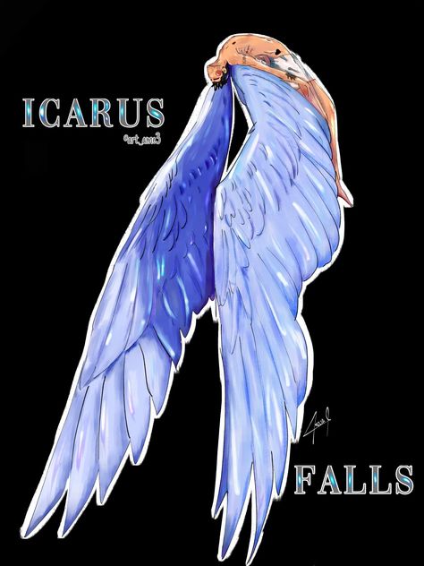 Icarus Illustration, Icarus Falls Zayn, Icarus Fanart, Zayn Fanart, Icarus Drawing, Icarus Falling, Icarus Art, Big Drawings, Icarus Falls