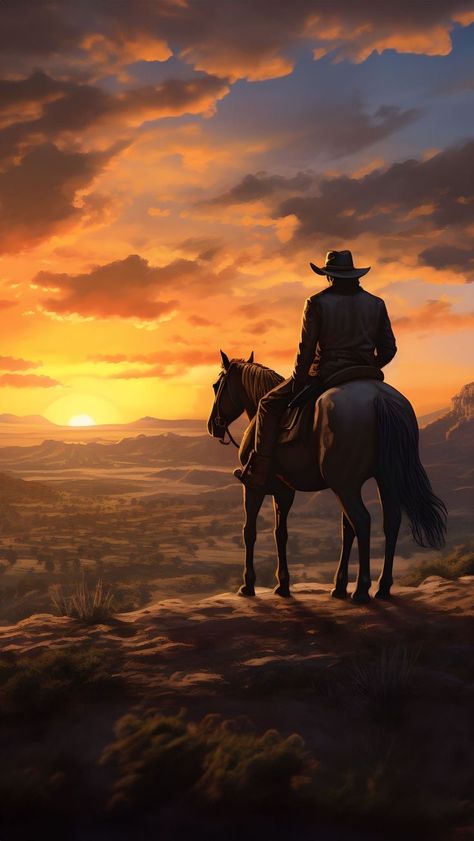 Western Gunslinger Art, Cowboy Wallpaper, Cowboy Artwork, Cowboy Pictures, Western Artwork, Western Photography, Red Dead Redemption Ii, Dark Souls Art, Cowboy Art