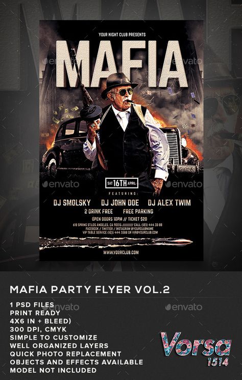 Mafia Party Flyer vol.2 Mafia Background For Editing, Mafia Theme Party, Mafia Theme, Hotel Marketing Design, Mafia Party, Portrait Video, Club Quote, Dj Event, Hotel Marketing