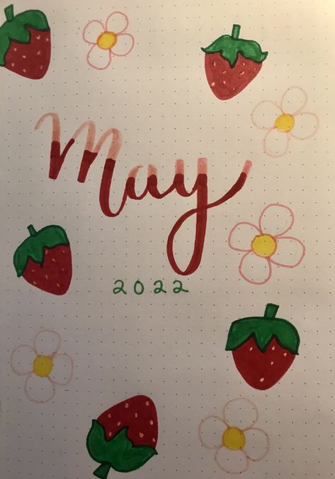 May Scrapbook Page, May Bullet Journal Cover Page Ideas, May Journal Cover Page, May Title Page, May Bullet Journal Cover Easy, May Journal Ideas Cover, June Bullet Journal Cover Easy, May Journal Page, Bujo May Cover Page