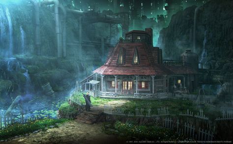 Final Fantasy Artwork, Final Fantasy Vii Remake, Final Fantasy Art, Ancient Forest, Fantasy House, Final Fantasy Vii, Environment Design, Fantasy Artwork, Fantasy Landscape