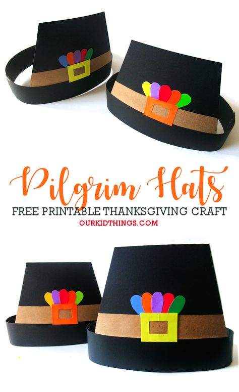 Pilgrim Hat Craft Thanksgiving Headband Craft Preschool, Paper Pilgrim Hats, Pilgrims Hat Craft, Pilgrim And Indian Hats, November Crafts For Kindergarteners, Pilgrim Hat Craft Preschool, Pilgrim Craft Preschool, Preschool Hat Activities, Daycare Crafts Thanksgiving