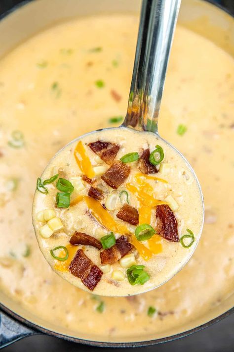 Potato Soup With Evaporated Milk, Soup With Evaporated Milk, Dairy Free Potato Soup, Instant Pot Potato Soup, Homemade Ranch Dressing Mix, Southern Cornbread Recipe, Bacon Corn Chowder, Homemade Potato Soup, Potato Corn Chowder