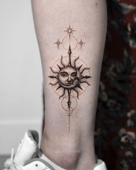 27 Stunning Sun and Moon Tattoo Ideas for Men & Women in 2023 Sun And Moon Tattoos, Wilderness Tattoo, Eclipse Tattoo, Luna Tattoo, Kiss Tattoos, Moon Sun Tattoo, Celestial Tattoo, Sun Tattoo Designs, Sun And Moon Tattoo