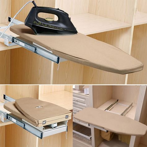 Hidden Table, Pull Out Ironing Board, Folding Ironing Boards, Folding Beds, Clothes Drying Racks, Iron Table, Ironing Board, Laundry Room Design, Space Saving Furniture