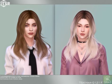 Two Buns Hairstyle, All Hairstyles, Pelo Sims, Tumblr Sims 4, Long Layers, Long Straight Hair, Sims Hair, Long Layered Hair, Sims 4 Clothing