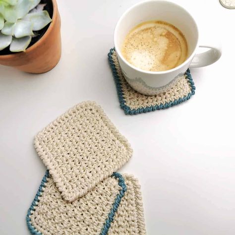 crochet pattern round ups Archives - Page 2 of 4 - HanJan Crochet Coaster Ideas, Crochet Coasters Free Pattern, Popular Crochet, Scrap Yarn, Quick Crochet Patterns, Crochet Coaster Pattern, Crochet Coaster, Easy Crochet Projects, Crochet Kitchen