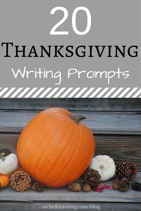 Use these 20 Thanksgiving writing prompts all November long! These prompts will get kids thinking about being thankful, the first Thanksgiving, and family traditions. Teen Writing Prompts, Blog Prompts, November Writing, Thanksgiving Writing Prompts, Free Writing Prompts, Family Read Alouds, Thanksgiving Writing, Giving Thanks To God, 2nd Grade Writing