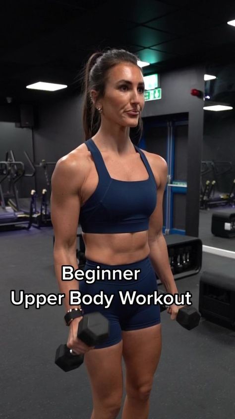 Beginner Upper Body Dumbbell Only Workout - Repeat each exercise for 3 Sets with 60-90 seconds Rest in between Sets #upperbody #upperbodyworkout #dumbbellworkout #weighttraining #strengthtraining #strongwomen | Hayley Madigan | MEDUZA · Bad Memories Hayley Madigan Fitness, Beginner Upper Body Workout, Upper Body Dumbbell, Dumbbell Only Workout, Dumbell Workout, Medium Layered Hair, Bad Memories, Dumbbell Workout, Upper Body Workout