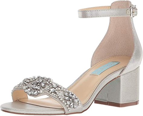 Silver Ankle Strap Heels, Blue By Betsey Johnson, Something Blue Bridal, Perfect Wedding Shoes, Cinderella Shoes, Beautiful Heels, Sandal Online, Betsey Johnson Shoes, Stunning Shoes