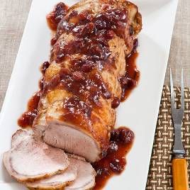 Pork Loin with Cranberries and Orange - America's Test Kitchen~T~ Love this. Pork Loins, Slow Cooker Pork Loin, America's Test Kitchen Recipes, Pork Loin Roast, America's Test Kitchen, Slow Cooker Pork, Americas Test Kitchen, Orange Recipes, Pork Dishes