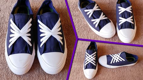 3 Beautiful ways to tie Shoe Laces | CrissCross Style Ways To Tie Shoe Laces, Ways To Tie Shoelaces, Shoe Lacing Techniques, How To Lace Converse, Simpul Pita, Ways To Lace Shoes, How To Tie Shoes, Creative Shoes, Icon Shoes