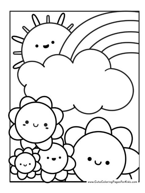 Pre K Coloring Pages Printables, Coloring Papers For Kids, Coloring Pages For Kids Free Printable, Toddler Coloring Pages Free Printable, Cute Simple Coloring Pages, 1st Grade Coloring Pages, Free Coloring Pages Printables For Kids, Rainbow Coloring Sheet, Free Printable Coloring Pages For Kids