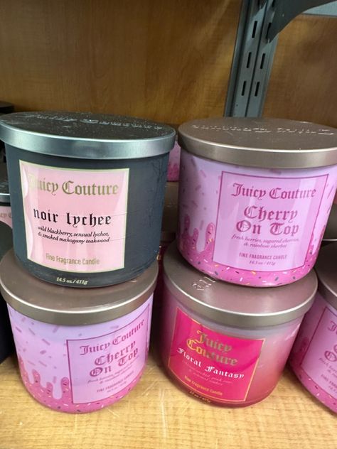 Juicy Couture Candle, Girly Candles, Walmart Candles, Empty Candle Jars, Best Smelling Candles, Candle Obsession, Cherry Baby, Pink Tumblr Aesthetic, Bath Body Works Candles