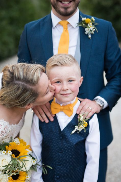 Navy Blue And Mustard Yellow Wedding, Sunflower Wedding Groom, Yellow Outdoor Wedding, Yellow And Navy Wedding, Navy Yellow Wedding, Navy Blue And Yellow Wedding, Navy And Yellow Wedding, Blue And Yellow Wedding, Yellow Weddings