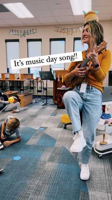 M O L L I E teaches M U S I C 🎶 on Instagram: "I’m not a regular teacher.. I’m a “dances with baby yoda on their head while singing and playing the ukulele” type of teacher 🤪 Love this job! ❤️🎶 I got this idea from housholdmusic on TikTok but the original song is by Jeff Kriske and Randy DeLelles! #musicteacher #musicclass #musiceducation #elemmusiced #elementarymusicteacher #musicteachersofinstagram #teacher #teachersofinstagram #music #teachergram #musiceducators" Music Teacher Aesthetic, Teacher Aesthetic, Elementary Music Teacher, Elementary Music, Ukelele, Teaching Music, Music Teacher, Original Song, Music Education