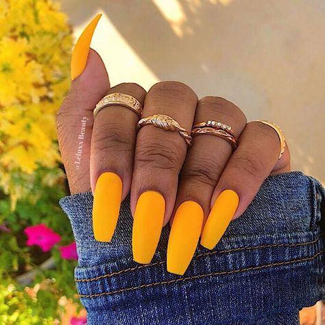 Léluxx Beauty on Instagram: “TBT to the Let That Mango Set🌝💛🌼” Nails And Rings, Nail Coffin, Pedicure Gel, Yellow Nail Art, Yellow Nails Design, French Pedicure, Gel Pedicure, Coffin Nails Matte, Yellow Nail