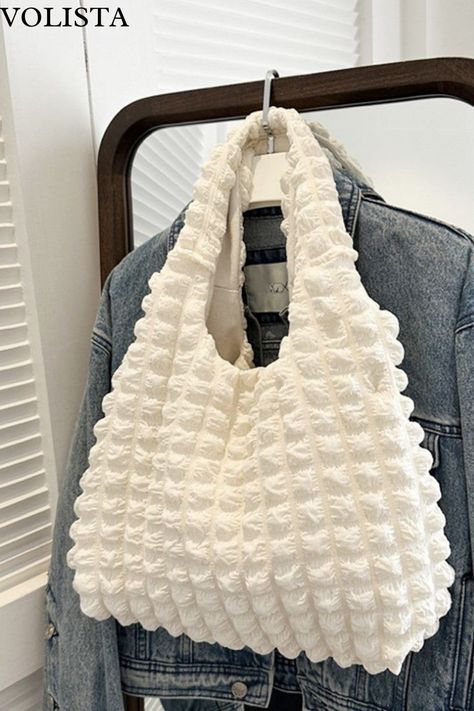 BUY NOW white  puffer  aesthetic   bags Puffer bag styles Puffer bag trends Puffer bag materials Puffer bag fashion Puffer bag care Puffer bag brands Puffer bag reviews Puffer bag purchase Puffer bag designs puffer tote bag Puffy Bags, Puffy Bag, Puffy Design, Big Yarn, Casual Purse, Cloud Bag, Lds Temple, Summer Blue, Work Bag