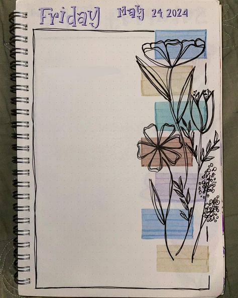 Journal pages for the week of May 20, 2024. Didn't really have a theme for the week...was more trying things out. I think Monday and Saturday were my favorite. ¯\_(ツ)_/¯ #justtamar #journalart #drawingeveryday #handdrawn #bujoart #creativejournaling #handdrawnart Journaling Page Ideas Aesthetic, Decorating Pages Journal, Border Design For Index Page, Drawing Ideas For Project, Journal Page Decoration Ideas, Aesthetic Designs For Project, Project Decoration Ideas School, Project Pages Ideas, Journal Front Page Ideas Aesthetic