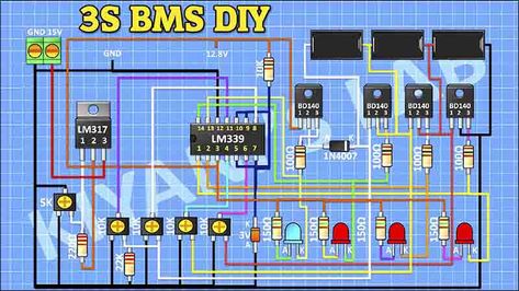 How to Make 3S BMS for 18650 Li-ion Cell DIY Circuit Diagram Bms Circuit Diagram, Power Amplifier Circuit Diagram, Arduino Controller, Diy Audio Projects, Battery Charger Circuit, Power Supply Design, Bldc Motor, Power Supply Circuit, Universal Charger