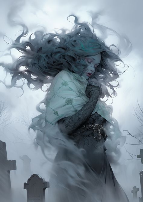 #cemetary #fog Fog Monster, Dnd Druid, Spirited Art, Gesture Drawing, Making Out, Art Work, Art Girl, Fantasy Art, Character Art