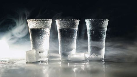 Shot glasses of vodka - Hryshchyshen Serhii/Shutterstock Fried Chicken Livers, Drink Vodka, Giving Up Drinking, Giving Up Alcohol, Copper Still, Vodka Shots, Premium Vodka, Southern Fried Chicken, Vodka Drinks