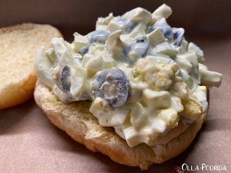 Olla-Podrida: Egg Salad with Herbs, Capers, and Black Olives Egg And Olive Salad, Salad With Herbs, Keto Egg Salad, Mayo Sandwich, Capers Recipe, Olive Salad, Egg Salad Sandwiches, Pickling Jalapenos, Carnivore Diet