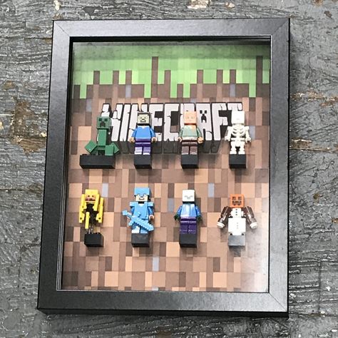 Video Game Themed Bedroom, Minecraft Room Decor, Minecraft Bedroom Decor, Lego Figurine, Minecraft Video Games, Minecraft Theme, Minecraft Bedroom, Minecraft Room, Minecraft Videos