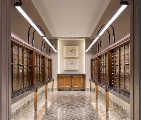 1331 — Robert A.M. Stern Architects, LLP Apartment Mailboxes, Washington Dc Apartment, Mail Room, Neoclassical Interior, Mail Boxes, Luxury Apartment, Commercial Interior Design, Residential Building, Architecture Firm