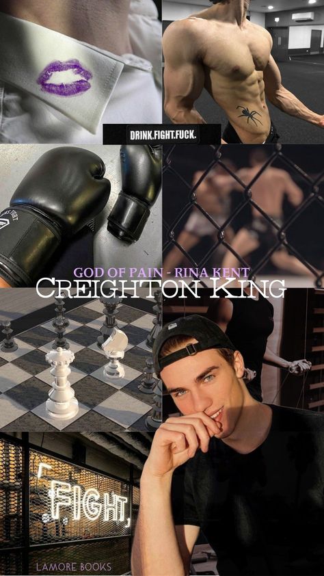 Creighton King Aesthetic, God Of Pain Rina Kent, Creighton King, Spicy Booktok, God Of Pain, King Of Heaven, Fangirl Book, Four Horseman, Romance Series Books