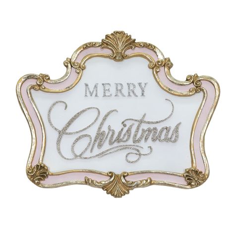 Christmas Sign Over Fireplace, Girly Wishlist, Pink Christmas Gifts, Girly Christmas, Gingerbread Christmas Decor, Artificial Christmas Wreaths, Christmas Ornament Wreath, Gold Christmas Decorations, Pink Christmas Decorations