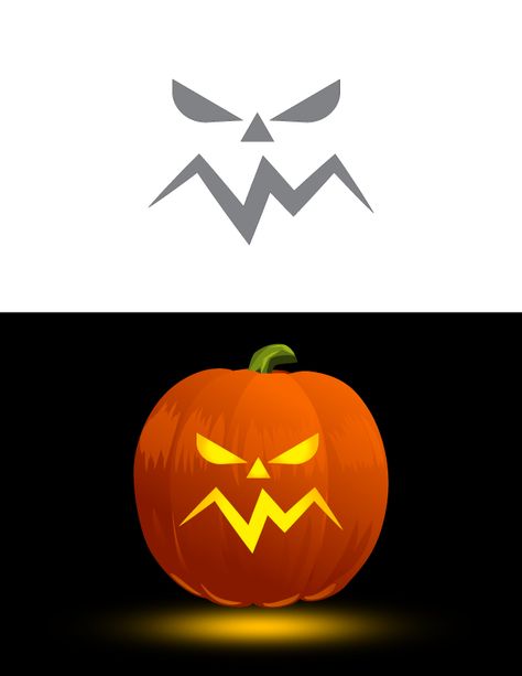 Printable Angry Face Pumpkin Stencil Angry Pumpkin Face, Pumpkin Face Templates, Pumpkin Face Carving, Funny Pumpkin Faces, Halloween Pumpkin Stencils, Mad Face, Pumpkin Stencils, Pumkin Carving, Grumpy Face