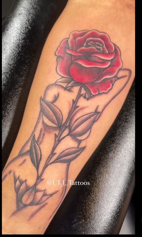 Rose Woman Tattoo, Mid Arm Tattoos For Women, Cute Rose Tattoos, Tattoos For Women Flowers, Cute Rose, Arm Tattoos For Women, Arm Tattoos, Rose Tattoos, Rose Tattoo