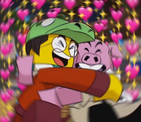 tang and pigsy Pigsy Monkey King, Mr Tang Lmk, Freenoodles Lmk, Pigsy X Tang, Pigsy Lmk, Mk Fanart, Free Noodles, Valentines Anime, Lego Monkie Kid