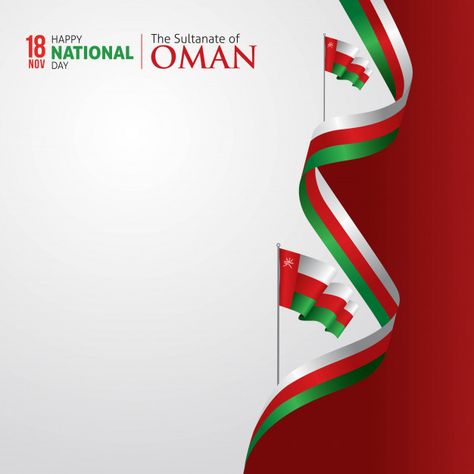 Oman national day Premium Vector | Free Vector #Freepik #vector #freebuilding #freegreen #freered #freeflag Oman National Day Design, Oman National Day, Oman Flag, Vector Building, Building Green, Scrapbook Overlay, Business Cartoons, Calendar Vector, Sultanate Of Oman