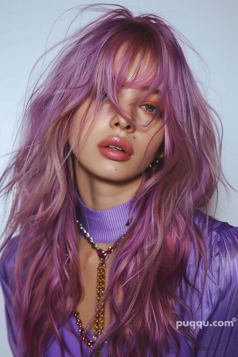 purple-hair-color-84 Purple Hair Color, Pink Purple Hair, Temporary Hair Dye, Bella Hair, Lilac Hair, Hair Chalk, Hair Color Purple, Happy Hair, Hair Color And Cut