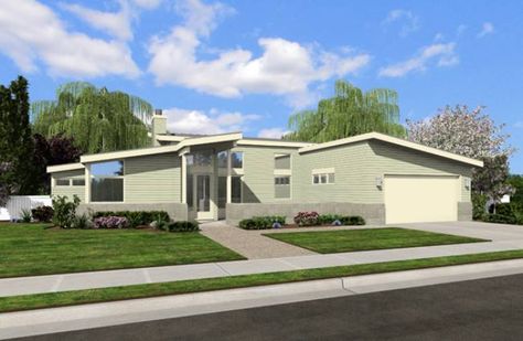 1163 - The Westside Mid Century Modern House Plans, Modern Contemporary House Plans, Alternative Housing, Contemporary Modern House, Modern Floor Plans, Modern Style House Plans, Bedroom Floor Plans, Shed Homes, Contemporary House Plans