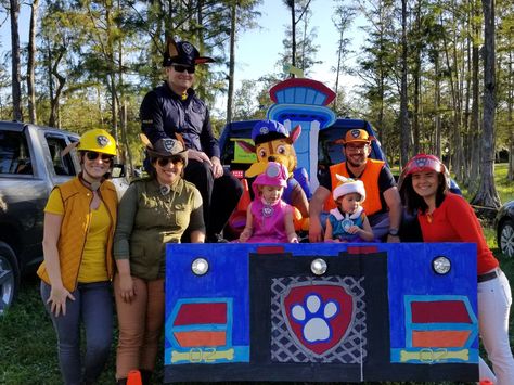 Paw Patrol Trunk Or Treat Ideas For Cars, Trunk Or Treat Paw Patrol, Paw Patrol Trunk Or Treat Ideas, Paw Patrol Trunk Or Treat, Wagon Costume, Paw Patrol Halloween Costume, Paw Patrol Halloween, Trunker Treat Ideas, Paw Patrol Costume