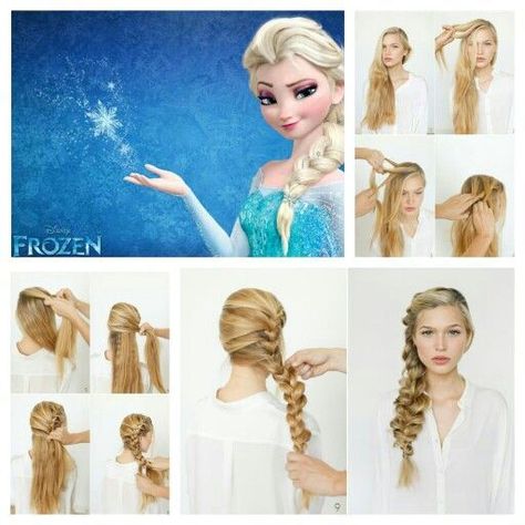 Voluminous French Braid, Frozen Hair Tutorial, Frozen Hairstyles, Frozen 6, Elsa Party, Elsa Hair, Frozen Hair, Disney Hair, Kid Hair