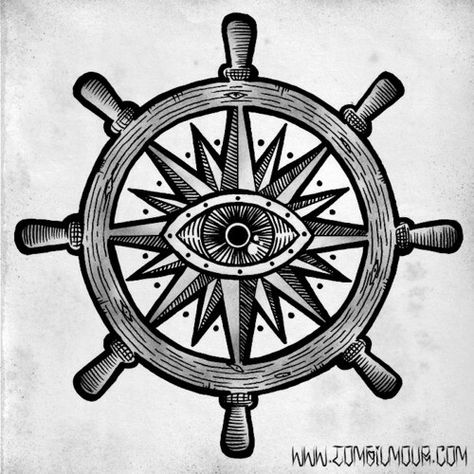 Helm Tattoo, Ship Wheel Tattoo, Traditional Lighthouse Tattoo, Gear Tattoo, Wheel Tattoo, Traditional Tattoo Old School, Tattoo Old School, Anchor Tattoos, Leo Tattoos