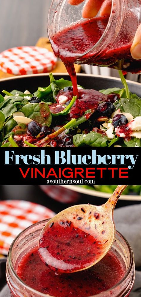 Blueberry Vinaigrette, Salad Dressing Recipes Healthy, Vegetarian Salad, Vinaigrette Salad, Salad Dressing Recipes Homemade, Healthy Blueberry, Vinaigrette Recipes, Homemade Salads, Homemade Salad Dressing