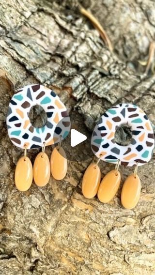 Terrazzo Polymer Clay Earrings, Peach Earrings, Polymer Clay Art, Handmade Polymer Clay, Polymer Clay Jewelry, Clay Art, Handmade Earrings, Polymer Clay Earrings, Clay Jewelry